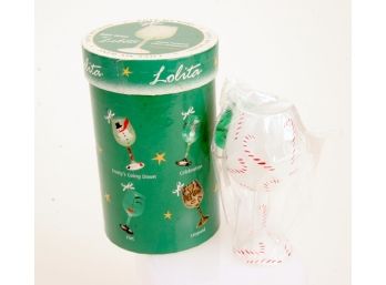 Lolita Mini Wine 'Love My Wine' Hand-Painted Glass Ornament - NEW