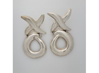 Vintage Sterling Silver XO Earrings