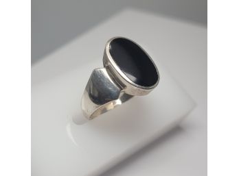 Sterling Silver Onyx Ring Size 6.5