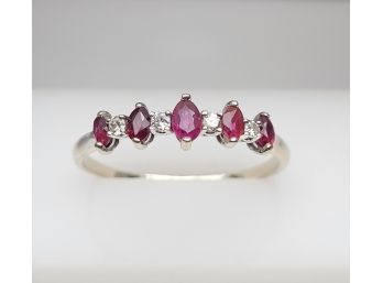 14k White Gold Ruby And Diamond Ring Size 12.5