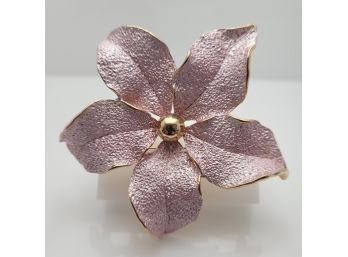 Vintage Pink Flower Brooch