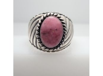 Sterling Silver Carolyn Pollack Natural Pink Rhodonite Designer Ring Size 9