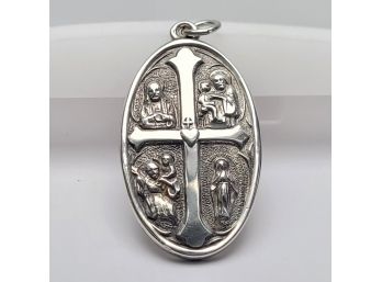 Very High Quality 1 1/2' Sterling Silver Religious Pendant