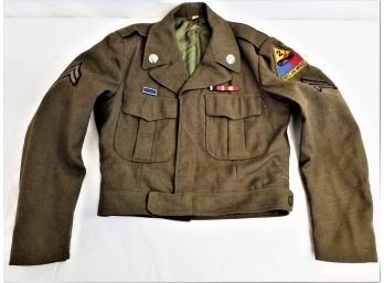 WWII US Army 2nd Division 'Hell On Wheels' Ike Uniform Coat Size 38 Regular