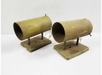 Vintage Mid-Century Modern Cylinder Outdoor Wall Sconces