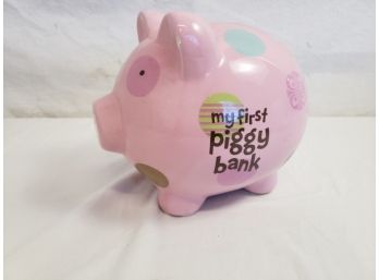 My First Piggy Bank Pink Ceramic