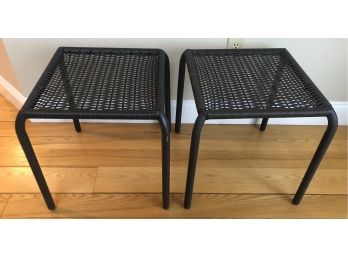 Two Woven Outdoor Tables