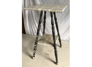 Vintage Plant Stand With Decoupage Sheet Music
