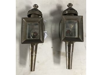 Pair Of Brass Carriage Lamps