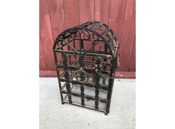 VERY COOL Wrought Iron Wine Bottle Cage