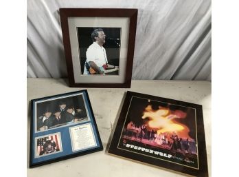 Three Framed Music Artist Memorabilia