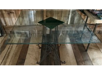 Glass Top With Metal Base Table