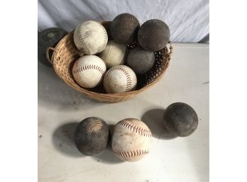 Basket Of Softballs & Wood Balls