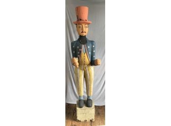 Life Sized Carved & Painted Folk Art 'Uncle Sam'
