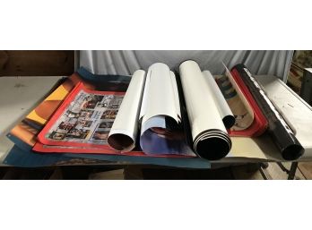Large Lot Of Posters With Blue Tube, Sports Illustrated, Movies Posters And More