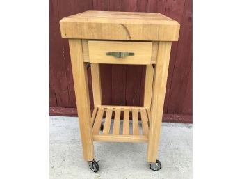 Small Butcher Block Top Portable Work Station