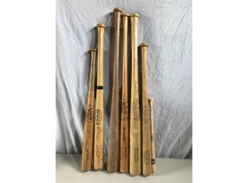 Seven Wooden Baseball Bats- Louisville Slugger, Adirondack, Hillerich & Bradsby Co & More