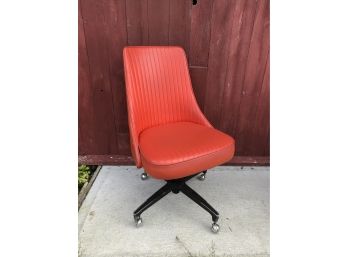 Mid-Century Rolling Orange Chair