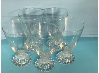 Set Of Five (5) Imperial Glass Candlewick Stemmed Glasses