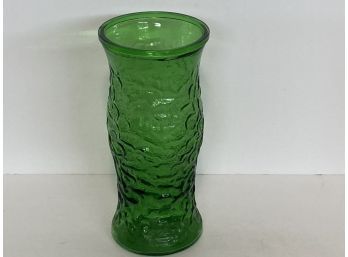 Vintage Green Hoosier Glass Vase 8 1/2 Inches In Height