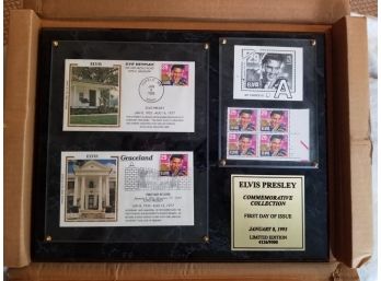 Elivs Presley Stamp Memorabilia Plaque