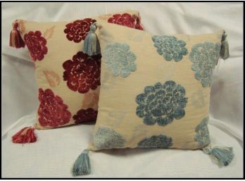 Inset Chenille Floral Pillows