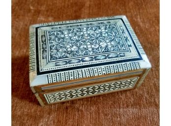 Vintage Inlaid Wood Trinket Box