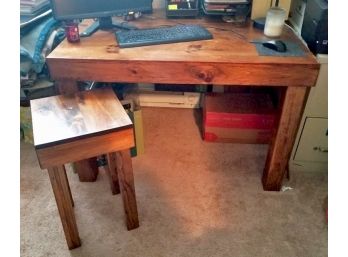 Custom Pine Desk And Stool