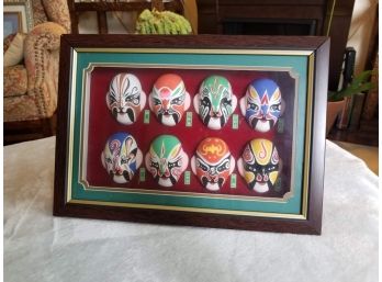 Framed Miniature Japanese Masks
