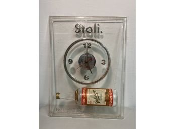 Stoli Russian Vodka Transparent Clock Sign