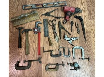 Garage Tool Lot - Clamps, Hammers, Heat Gun