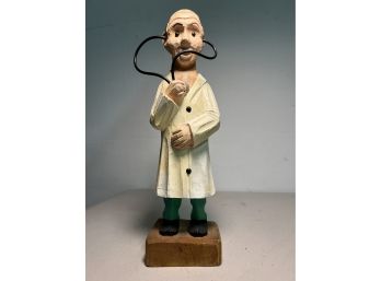 Carved Wooden Standing Doctor