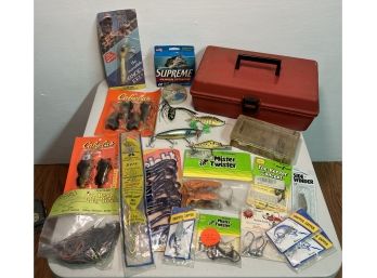 Fishing Lot W/ Tackle Box, Lures & New Old Stock