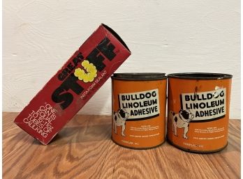 Vintage Bulldog Cans & Great Stuff Sealant Box