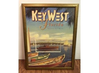 Vintage Framed Kerne Erickson Key West Florida Double Matted Print