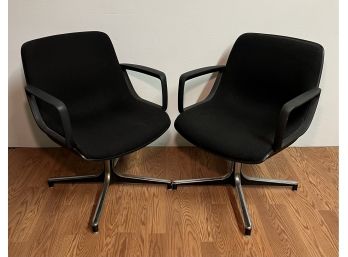 Pair Of Black Pollock Style GF Office Chairs