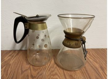 Vintage Mid Century Modern Pyrex Coffee Pot & Chemex Coffee Maker