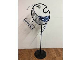 Swimming Fish Recycled Metal Sculpture Outdoor Yard Decor (1 Of 3)