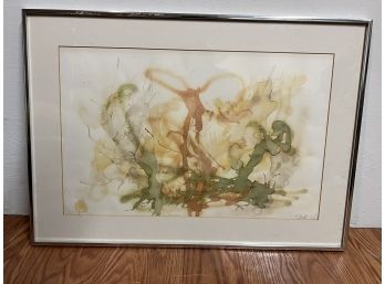 Leaping Flames Abstract Watercolor Original Signed By Artist