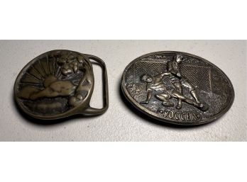 Pair Of Vintage Brass Belt Buckles