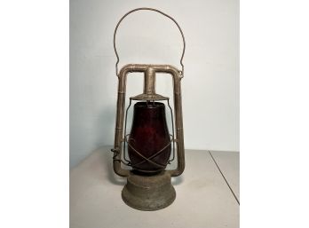 Dietz Monarch Latern W/ Original Dietz Red Glass