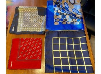Four Silk Pocket Squares/Scarves