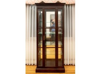 Lighted Traditional Mirrored Back Curio Cabinet