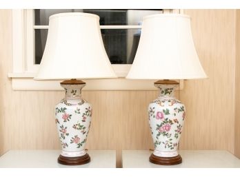 Two Chinese Vases Mounted As Lamps