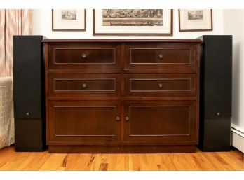 Mahogany Stereo Cabinet With Components