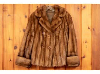Ladies Double Breasted Mink Jacket Approximately Size 8