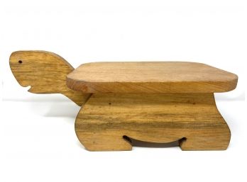 Wooden Turtle Footstool