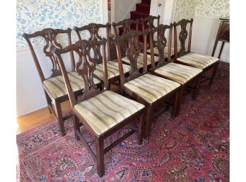 Pierced Splat Back Dining Chairs - Set Of 8