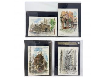 Harold Radgiff Set Of Four New York City Paintings