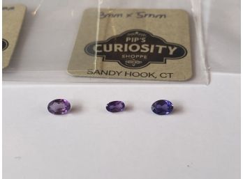 Loose Stones - Set Of 3 Synthetic Amethysts